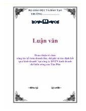 Luận văn Hoàn thiện tổ chức công tác kế toán doanh thu, chi phí và xác định kết quả kinh doanh tại công ty doanh nghiệp tư nhân kinh doanh chế biến nông sản Tân Phú