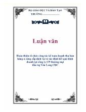 Luận văn Hoàn thiện tổ chức công tác kế toán doanh thu bán hàng α cung cấp dịch vụ và xác định kết quả kinh doanh tại công ty cổ phần thương mại đầu tư Vân Long CDC
