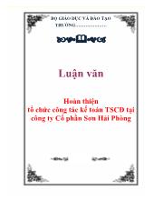 Luận văn Hoàn thiện tổ chức công tác kế toán tài sản cố định tại công ty Cổ phần Sơn Hải Phòng