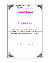 Luận văn Hoàn thiện tổ chức kế toán doanh thu, chi phí và xác định kết quả kinh doanh tại Xí nghiệp kinh doanh phát triển nhà – Công ty kinh doanh nhà Hải Phòng