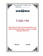 Luận văn Hoàn thiện tổ chức kế toán doanh thu và xác định kết quả kinh doanh tại công ty Cổ phần Tập đoàn HAPACO