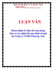 Luận văn Hoàn thiện tổ chức kế toán hàng bán và xác định kết quả kinh doanh tại Công ty TNHH Phương Anh
