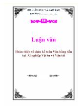 Luận văn Hoàn thiện tổ chức kế toán Vốn bằng tiền tại Xí nghiệp Vật tư và Vận tải