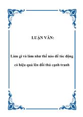 Luận văn Làm gì và làm như thế nào để tác động có hiệu quả lên đối thủ cạnh tranh