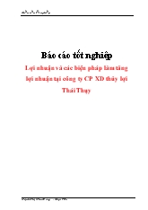 Luận văn Lợi nhuận và các biện pháp làm tăng lợi nhuận tại công ty CP xây dựng thủy lợi Thái Thụy