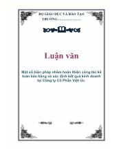 Luận văn Một số biện pháp nhằm hoàn thiện công tác kế toán bán hàng và xác định kết quả kinh doanh tại công ty cổ phần Việt Úc