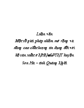 Luận văn Một số giải pháp nhằm mở rộng và nâng cao chất lượng tín dụng đối với hộ sản xuất ở ngân hàng nông nghiệp và phát triển nông thôn huyện Sơn Hà – Tỉnh Quảng Ngãi