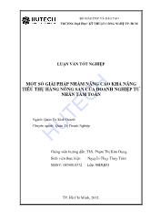 Luận văn Một số giải pháp nhằm nâng cao khả năng tiêu thụ hàng nông sản của doanh nghiệp tư nhân tâm toàn