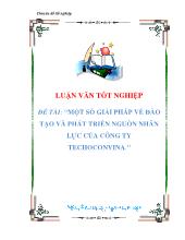Luận văn Một số giải pháp về đào tạo và phát triển nguồn nhân lực của công ty techoconvina