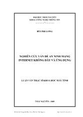 Luận văn Nghiên cứu vấn đề an ninh mạng internet không dây và ứng dụng