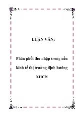 Luận văn Phân phối thu nhập trong nền kinh tế thị trường định hướng xã hội chủ nghĩa