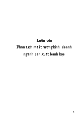 Luận văn Phân tích môi trường kinh doanh ngành sản xuất bánh kẹo