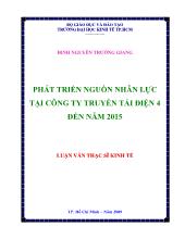 Luận văn Phát triển nguồn nhân lực tại công ty truyền tải điện 4 đến năm 2015