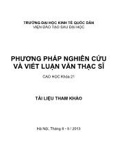 Luận văn Phương pháp nghiên cứu và viết thạc sĩ cao học khóa 21