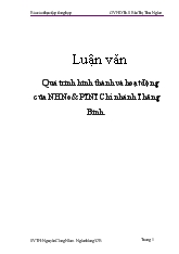 Luận văn Quá trình hình thành và hoạt động của ngân hàng nông nghiệp và phát triển nông thôn Chi nhánh Thăng Bình