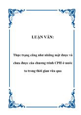 Luận văn Thực trạng cũng như những mặt được và chưa được của chương trình cổ phần hóa ở nước ta trong thời gian vừa qua