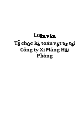 Luận văn Tổ chức kế toán vật tư tại công ty xi măng Hải Phòng