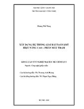 Luận văn Xây dựng hệ thống giải bài toán SMT hiệu năng cao – Phần máy trạm