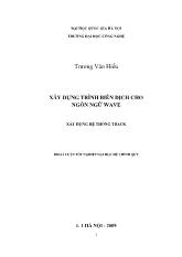 Luận văn Xây dựng trình biên dịch cho ngôn ngữ wave