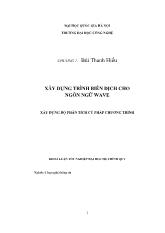 Luận văn Xây dựng trình biên dịch cho ngôn ngữ Wave