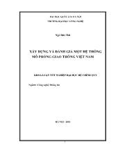 Luận văn Xây dựng và đánh giá một hệ thống mô phỏng giao thông Việt Nam
