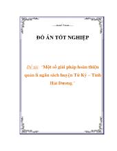 Một số giải pháp hoàn thiện quản lí ngân sách huyện Tứ Kỳ – Tỉnh Hải Dương