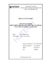 Một số giải pháp phát triển thị trường tiêu thụ sản phẩm của công ty thuốc lá Sài Gòn
