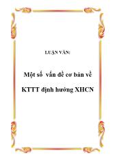 Một số vấn đề cơ bản về kinh tế thị trường định hướng xã hội chủ nghĩa