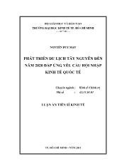 Phát triển du lịch Tây Nguyên đến năm 2020 đáp ứng yêu cầu hội nhập kinh tế quốc tế