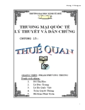 Thương mại quốc tế lý thuyết và dẫn chứng - Chương 15: Thuế quan