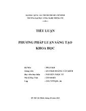 Tiểu luận Phương pháp luận sáng tạo khoa học