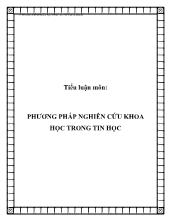 Tiểu luận Phương pháp nghiên cứu khoa học trong tin học