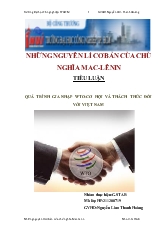 Tiểu luận Quá trình gia nhập WTO - Cơ hội và thách thức đối với Việt Nam