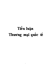 Tiểu luận Thương mại quốc tế