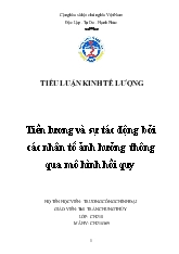 Tiểu luận Tiền lương và sự tác động bởi các nhân tố ảnh hưởng thông qua mô hình hồi quy
