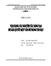 Tiểu luận Vận dụng các nguyên tắc sáng tạo để giải quyết một vấn đề trong tin học