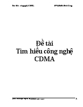 Tìm hiểu công nghệ CDMA