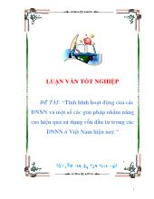 Tình hình hoạt động của các doanh ngiệp nhà nước và một số các giải pháp nhằm nâng cao hiệu quả sử dụng vốn đầu tư trong các doanh nghiệp nhà nước ở Việt Nam hiện nay
