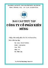 Tình hình hoạt động của công ty cổ phần Kiên Hùng