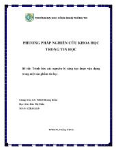 Trình bày các nguyên lý sáng tạo được vận dụng trong một sản phẩm Tin học