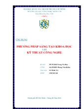 Ứng dụng phương pháp sáng tạo khoa học vào kỹ thuật công nghệ