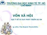 Vốn xã hội gợi ý về tư duy phát triển dự án