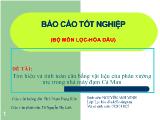 Đề tài Tìm hiểu và tính toán cân bằng vật liệu của phân xưởng ure trong nhà máy đạm Cà Mau