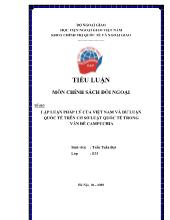 Đề tài Lập luận pháp lý của Việt Nam và dư luận quốc tế trên cơ sở luật quốc tế trong vấn đề campuchia