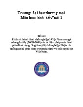Đề tài Phân tích tình hình thất nghiệp ở Việt Nam trong 4 năm gần đây (2008-2011) và các biện pháp mà chính phủ đã sử dụng để giảm tỷ lệ thất nghiệp