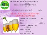 Đề tài Ứng dụng vi sinh vật trong sản xuất bia
