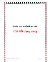Đồ án Công nghệ chế tạo máy - Chi tiết dạng càng