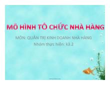 Mô hình tổ chức hàng hóa - Môn: Quản trị kinh doanh nhà hàng