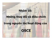 Những thay đổi và điều chỉnh trong nguyên tắc hoạt động của osce