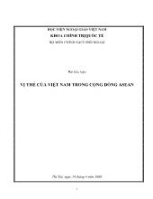 Tiểu luận Bài vị thế của Việt Nam trong cộng đồng asean